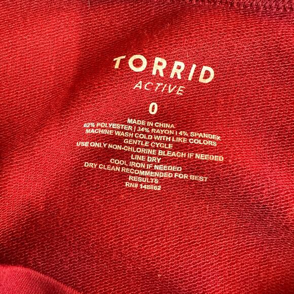 Torrid Active Maroon Long Sleeve Side Tie Soft Blouse Size 0 / 12 / Large - Picture 4 of 7
